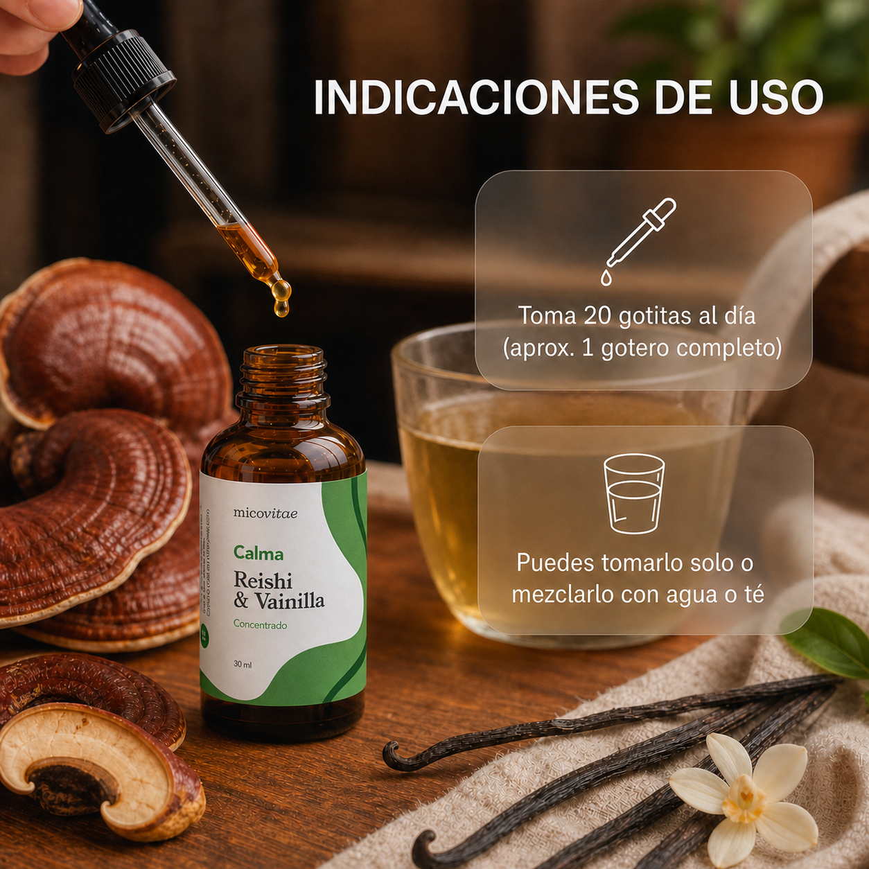 Indicaciones de uso del extracto de Reishi Micovitae